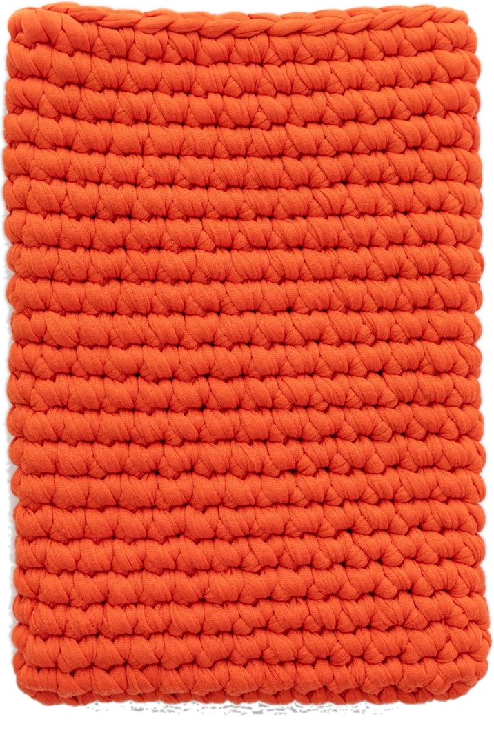 Pochette ARMA orange en maille de coton crochetée main